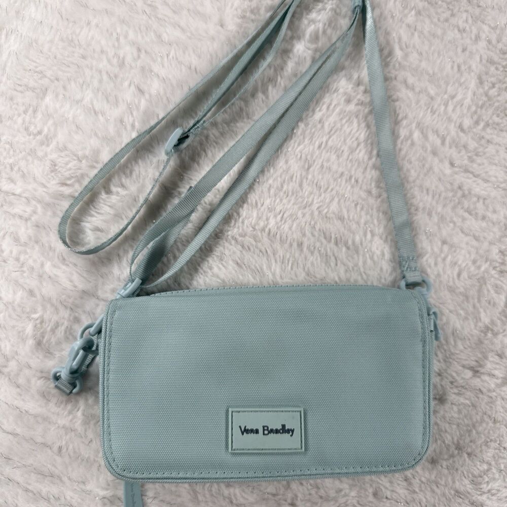 Vera Bradley 3-in-1 Crossbody Purse Lighten Up Mint Wristlet Wallet RFID
